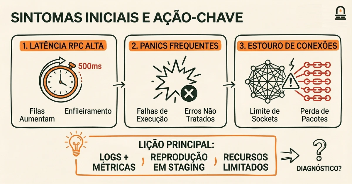 Sintomas de Incidentes e Ações-Chave de Mitigação