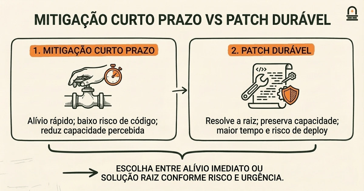 Mitigação Imediata vs Patch Estrutural Permanente
